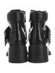 Roger Vivier Patent Leather Crystal Embellishments Combat Boots