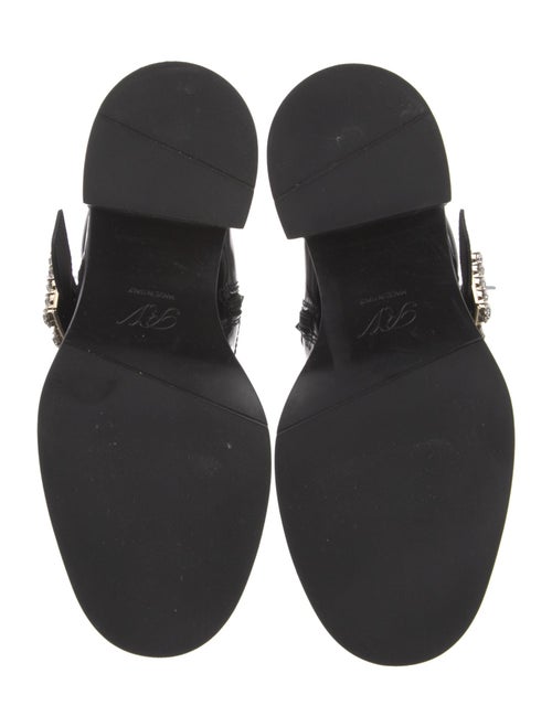 Roger Vivier Patent Leather Crystal Embellishments Combat Boots