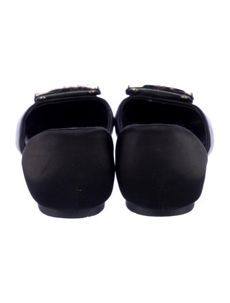 Roger Vivier Satin Crystal Embellishments D'Orsay Flats