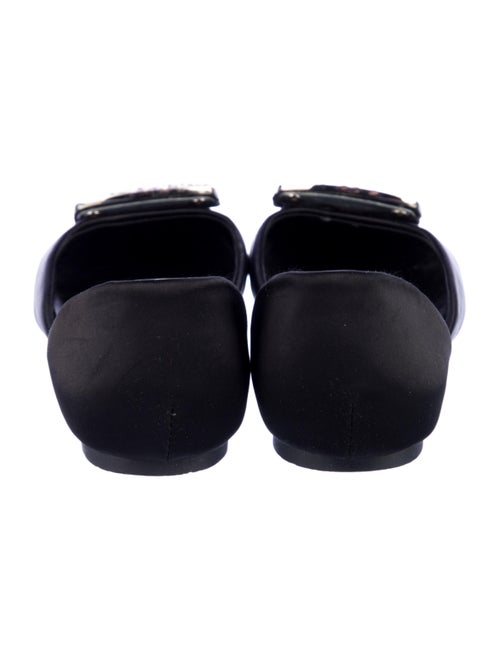 Roger Vivier Satin Crystal Embellishments D'Orsay Flats