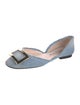 Roger Vivier Denim Raw-Edge Trim D'Orsay Flats