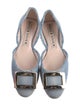 Roger Vivier Denim Raw-Edge Trim D'Orsay Flats