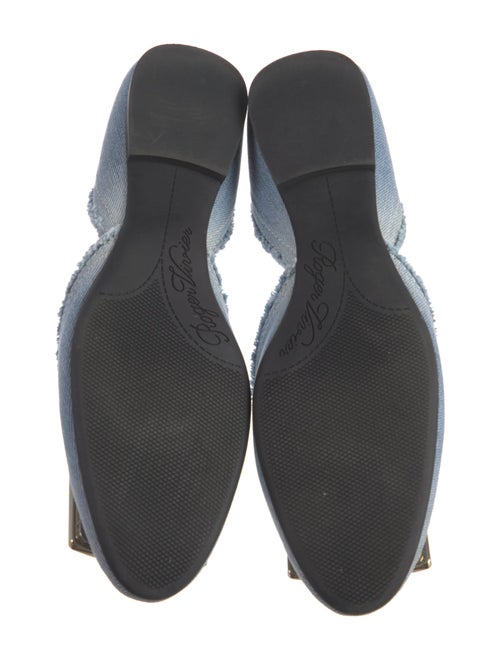 Roger Vivier Denim Raw-Edge Trim D'Orsay Flats