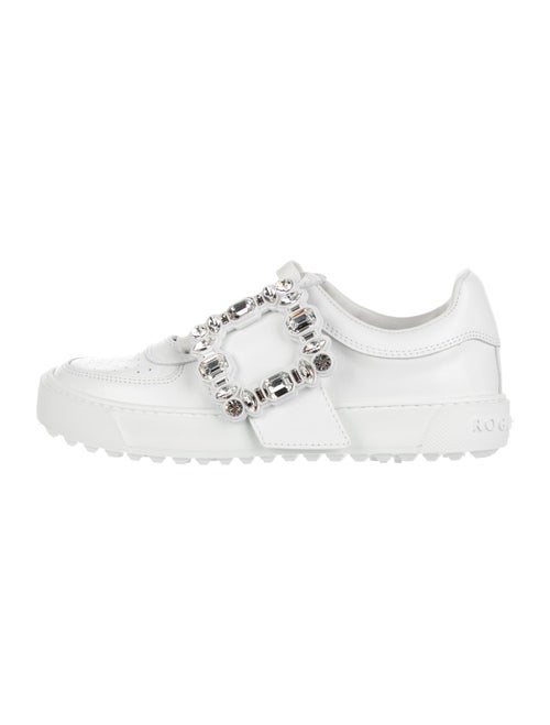 Roger Vivier Leather Glitter Accents Sneakers