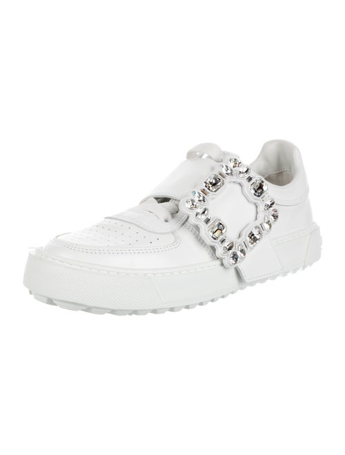 Roger Vivier Leather Glitter Accents Sneakers