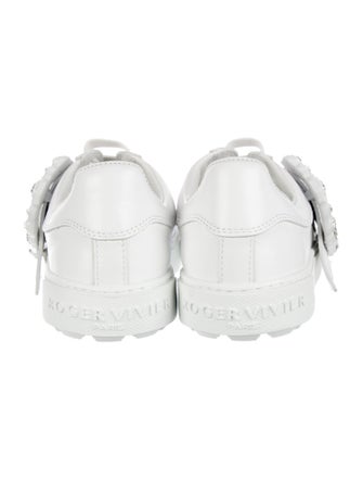 Roger Vivier Leather Glitter Accents Sneakers