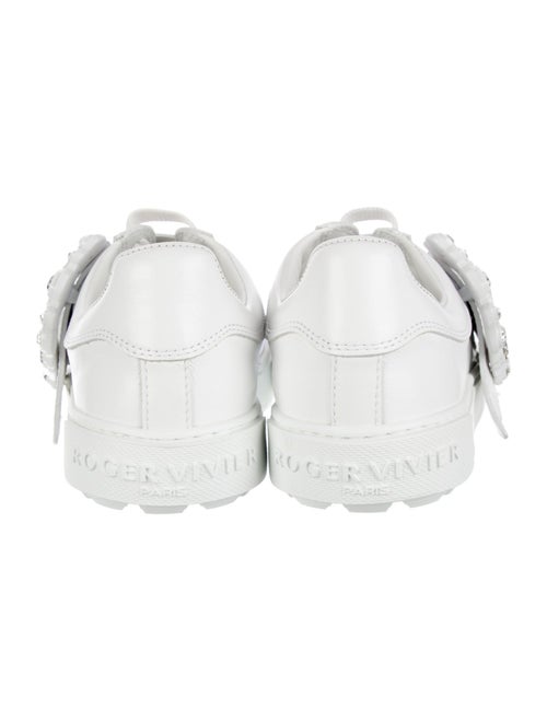 Roger Vivier Leather Glitter Accents Sneakers