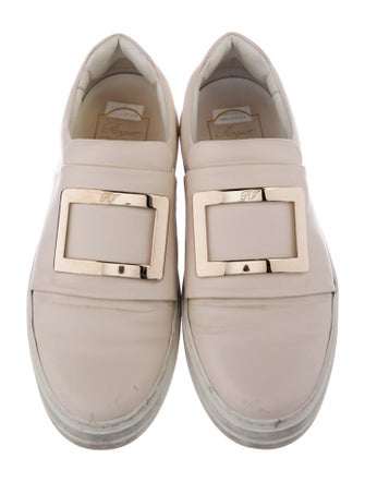 Roger Vivier Leather Crystal Embellishments Sneakers