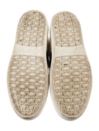 Roger Vivier Leather Crystal Embellishments Sneakers