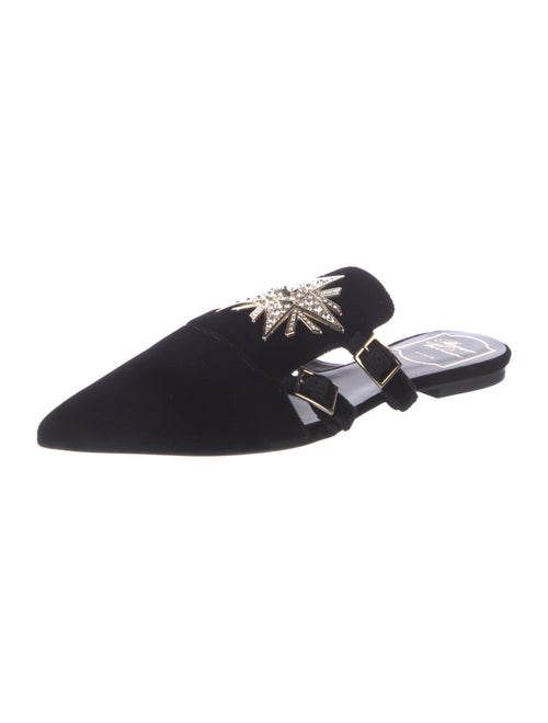 Roger Vivier Velvet Crystal Embellishments Mules