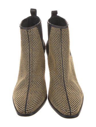 Roger Vivier Leather Studded Accents Chelsea Boots