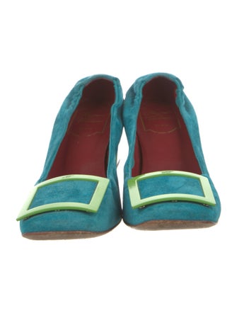 Roger Vivier Suede Colorblock Pattern Pumps