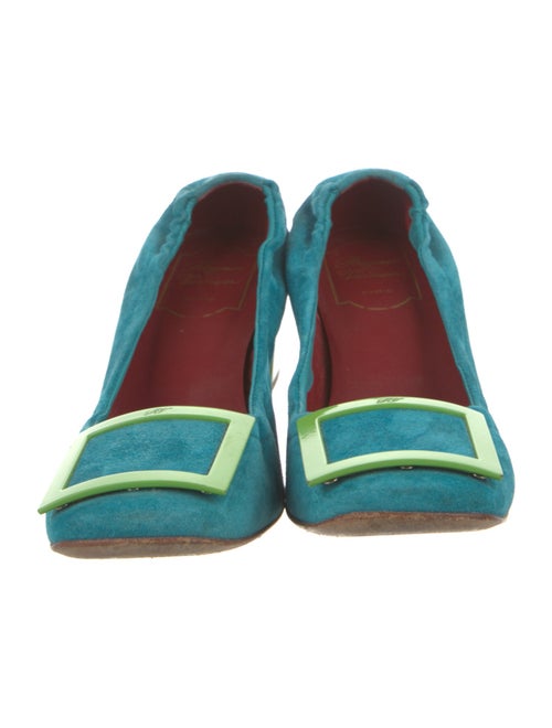 Roger Vivier Suede Colorblock Pattern Pumps