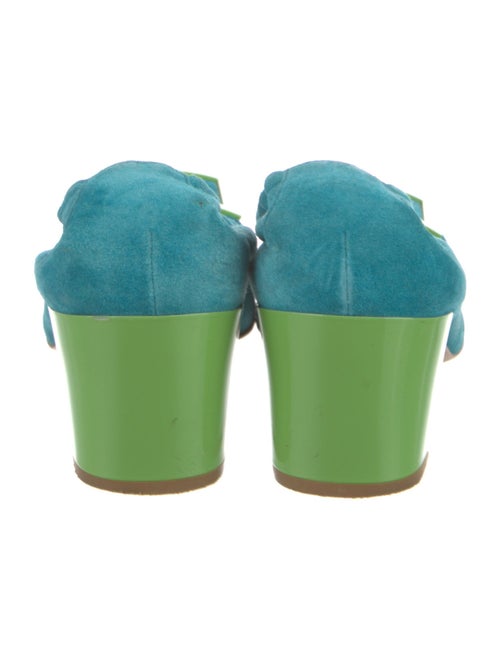 Roger Vivier Suede Colorblock Pattern Pumps