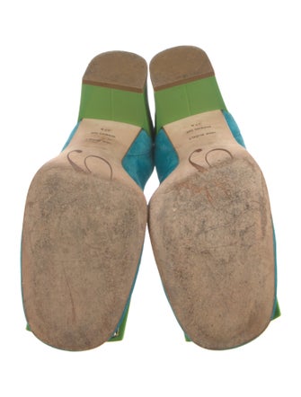 Roger Vivier Suede Colorblock Pattern Pumps