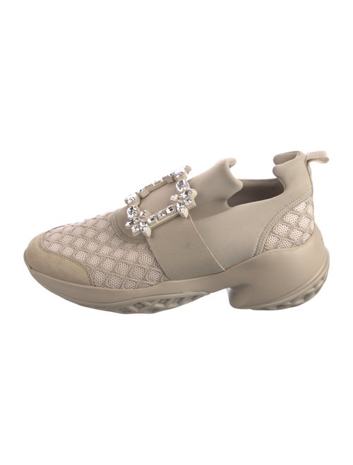 Roger Vivier Neoprene Crystal Embellishments Wedge Sneakers