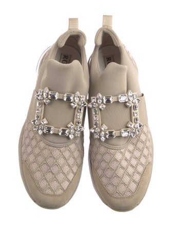 Roger Vivier Neoprene Crystal Embellishments Wedge Sneakers
