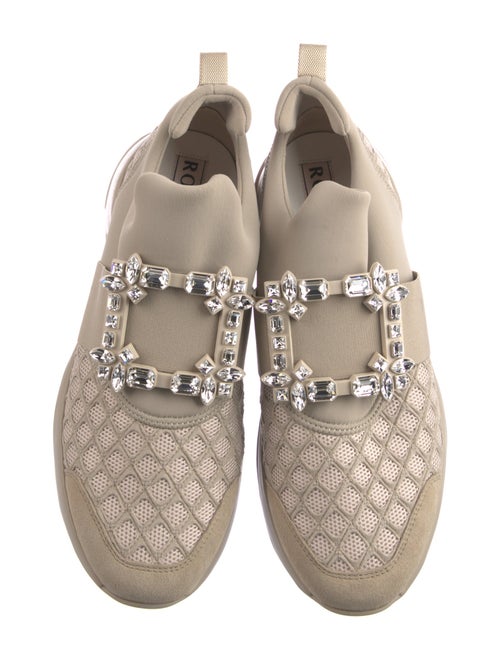 Roger Vivier Neoprene Crystal Embellishments Wedge Sneakers