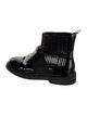 Roger Vivier Patent Leather Crystal Embellishments Combat Boots
