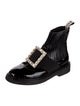 Roger Vivier Patent Leather Crystal Embellishments Combat Boots