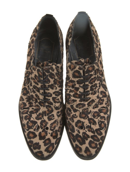 Roger Vivier Suede Animal Print Oxfords