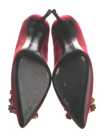 Roger Vivier Satin Crystal Embellishments Pumps