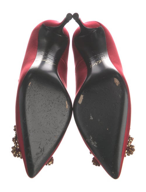 Roger Vivier Satin Crystal Embellishments Pumps