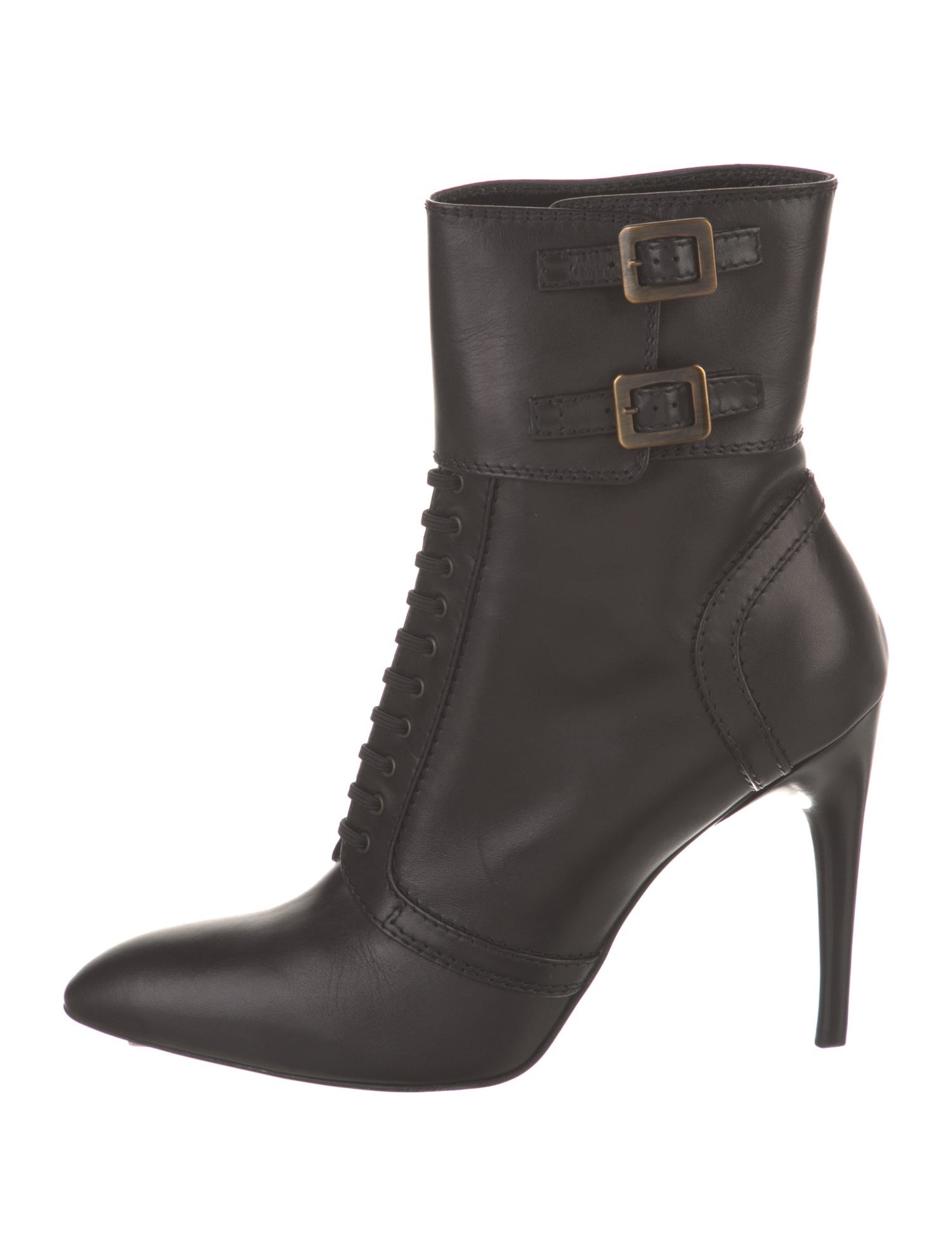 Roger Vivier Leather Lace-Up Boots