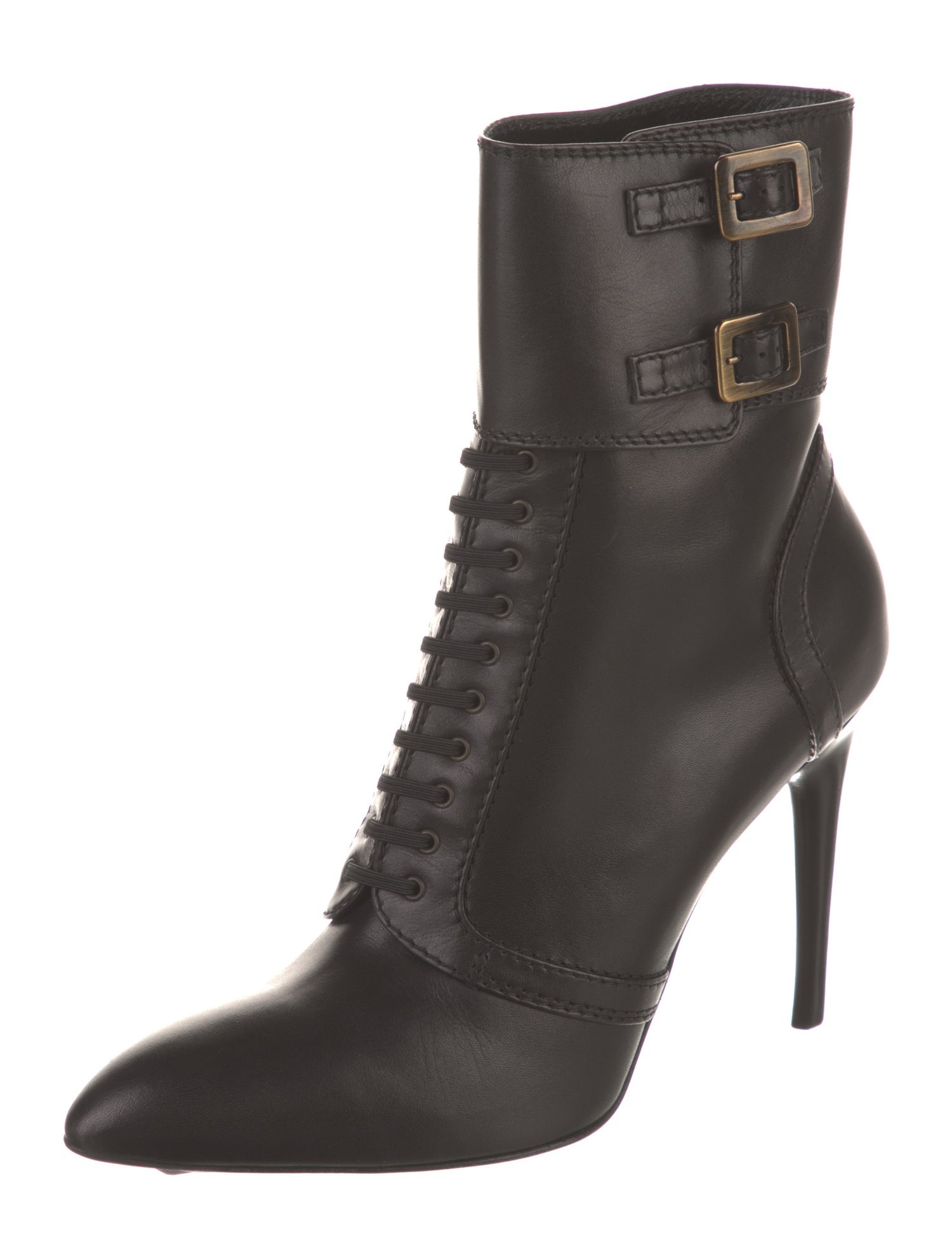 Roger Vivier Leather Lace-Up Boots