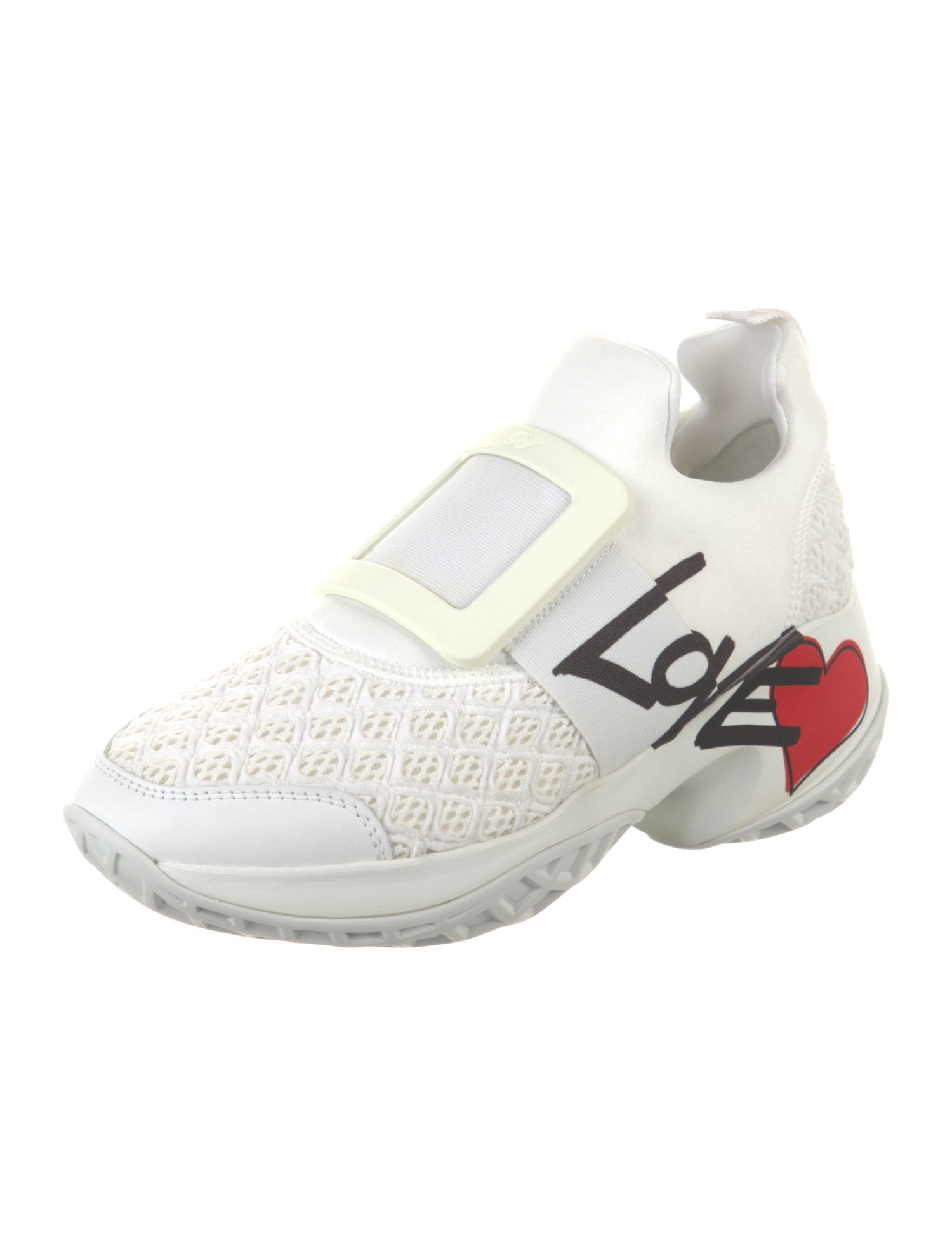 Roger Vivier Mesh Graphic Print Athletic Sneakers