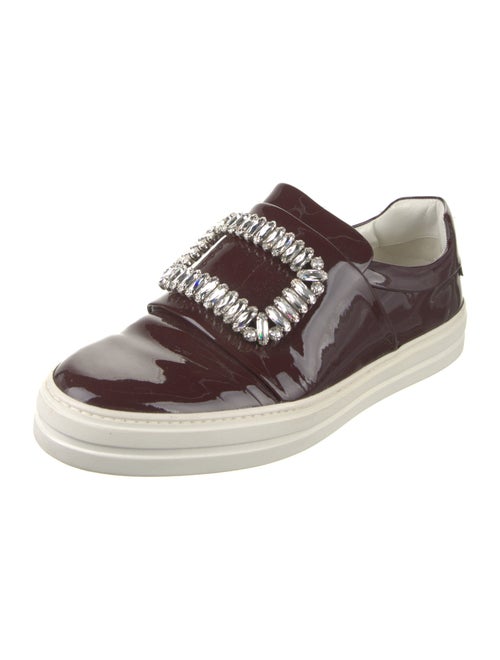 Roger Vivier Patent Leather Crystal Embellishments Sneakers