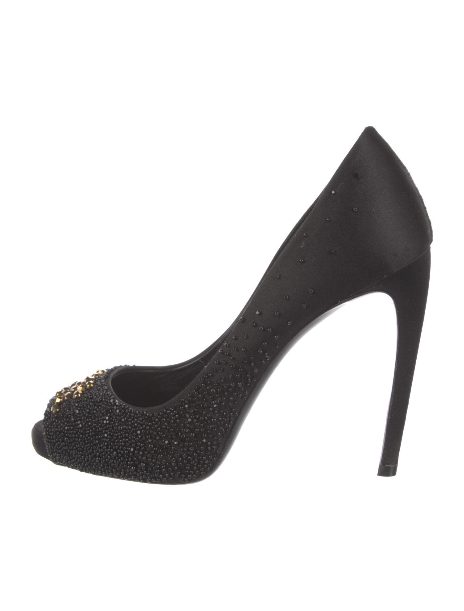 Roger Vivier Satin Beaded Accents Pumps