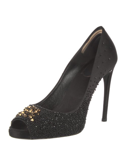 Roger Vivier Satin Beaded Accents Pumps