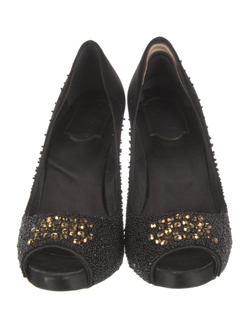 Roger Vivier Satin Beaded Accents Pumps