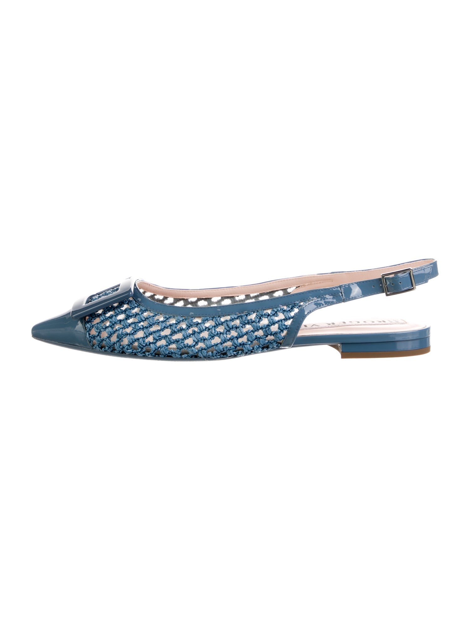 Roger Vivier Raffia Slingback Flats w/ Tags