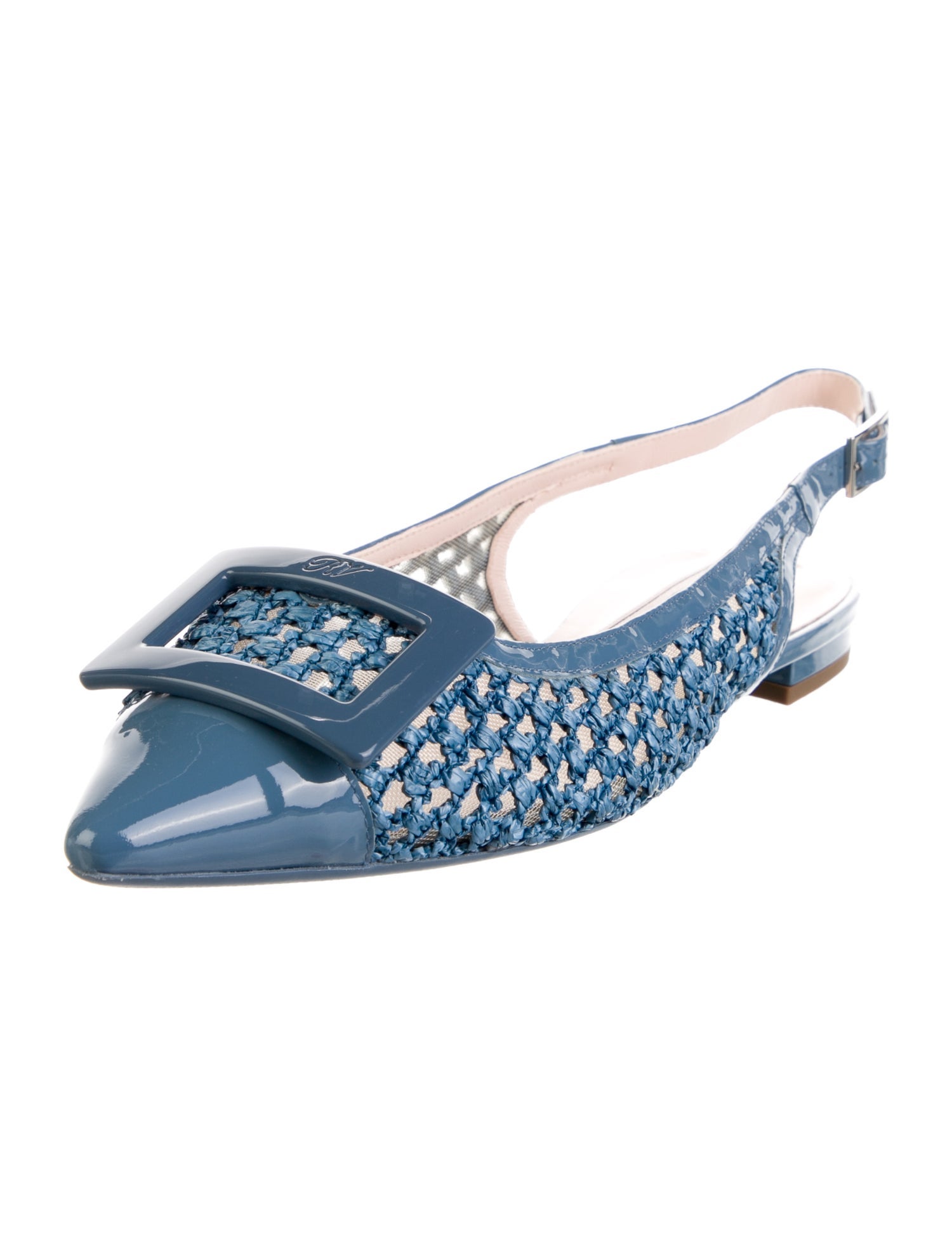 Roger Vivier Raffia Slingback Flats w/ Tags