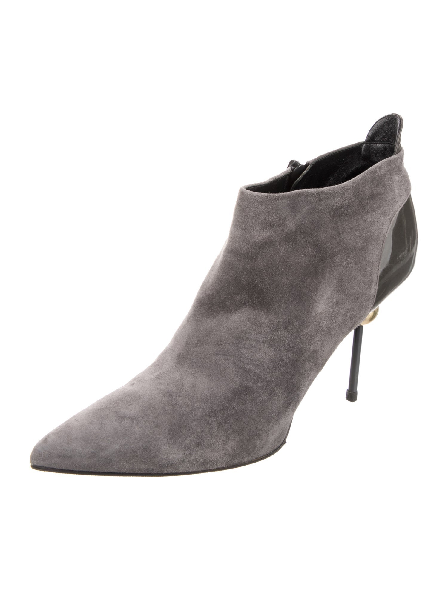 Roger Vivier Suede Colorblock Pattern Boots