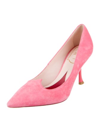 Roger Vivier Suede Leather Trim Embellishment Pumps