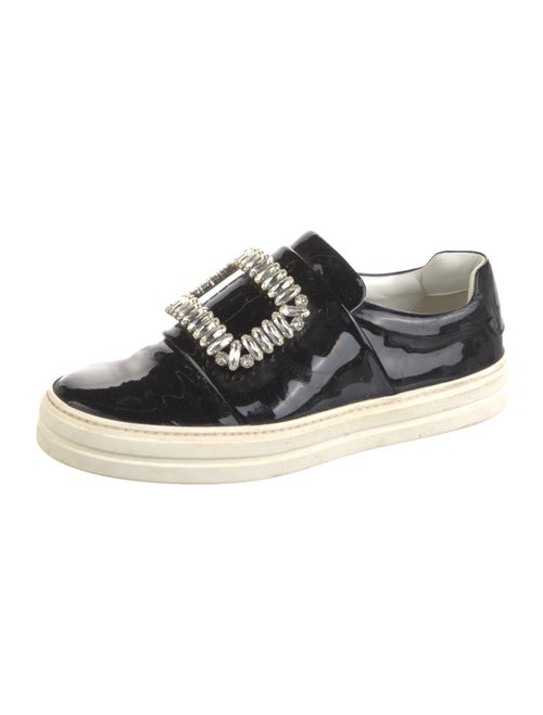 Roger Vivier Patent Leather Crystal Embellishments Sneakers