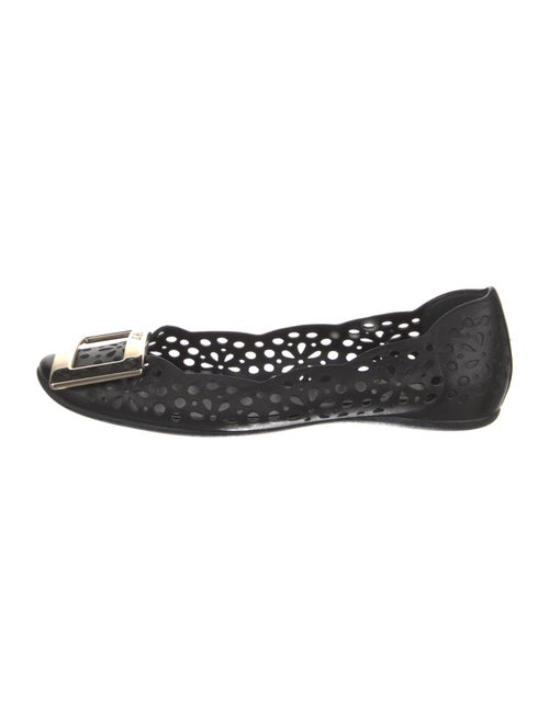 Roger Vivier Leather Lasercut Accents Flats
