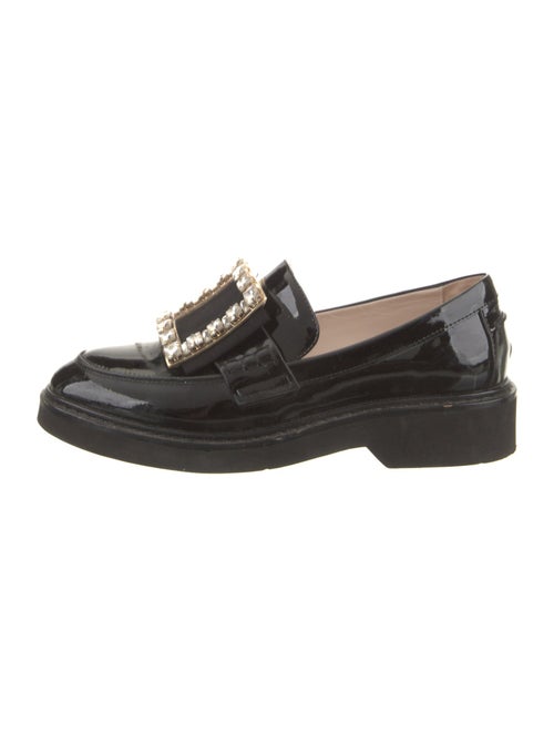 Roger Vivier Patent Leather Crystal Embellishments Loafers