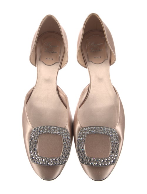 Roger Vivier Satin Crystal Embellishments D'Orsay Flats