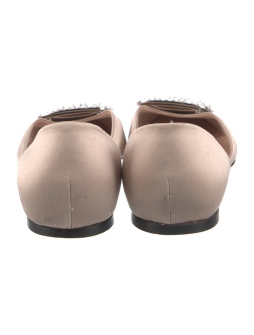 Roger Vivier Satin Crystal Embellishments D'Orsay Flats