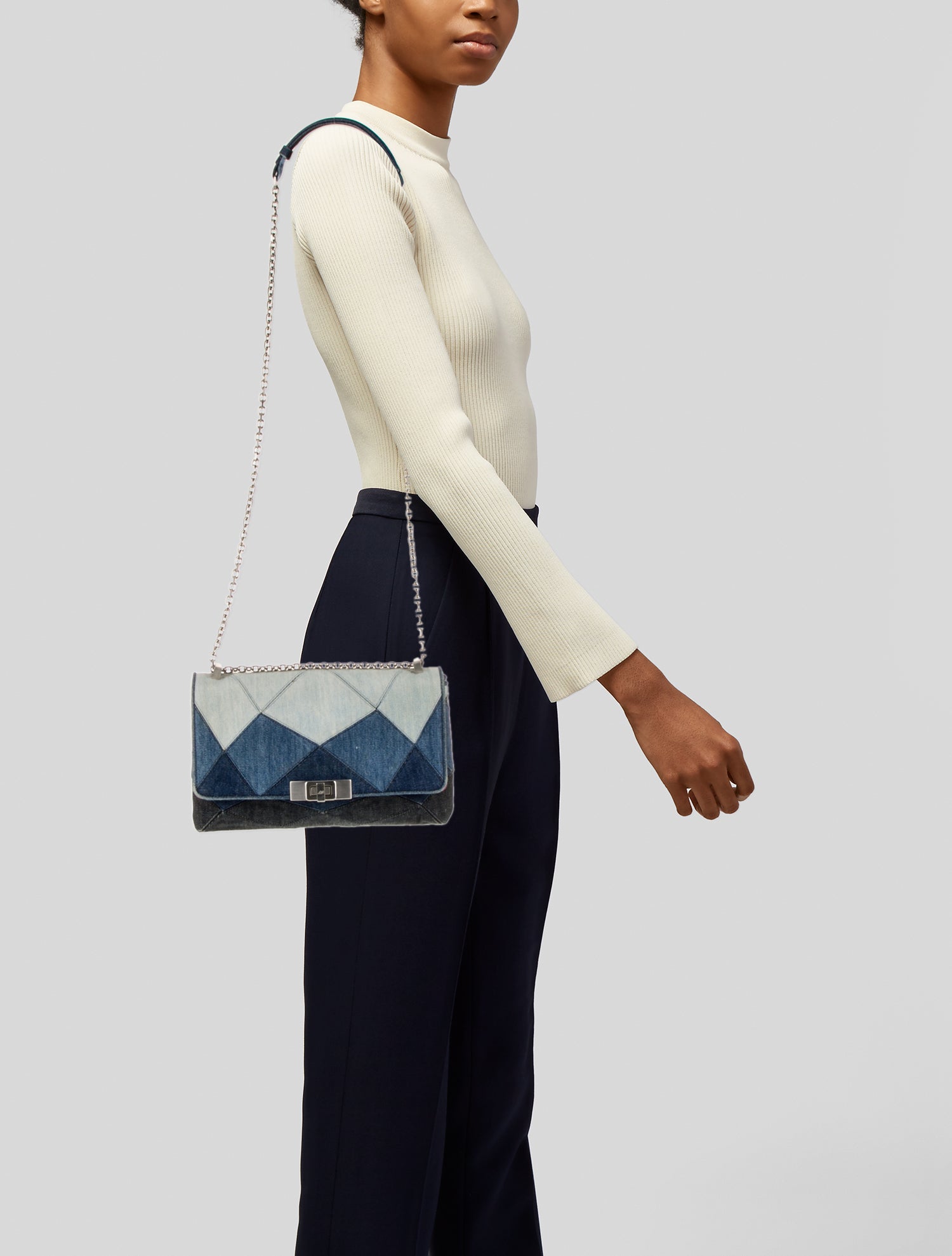 Roger Vivier Denim Messenger Bag