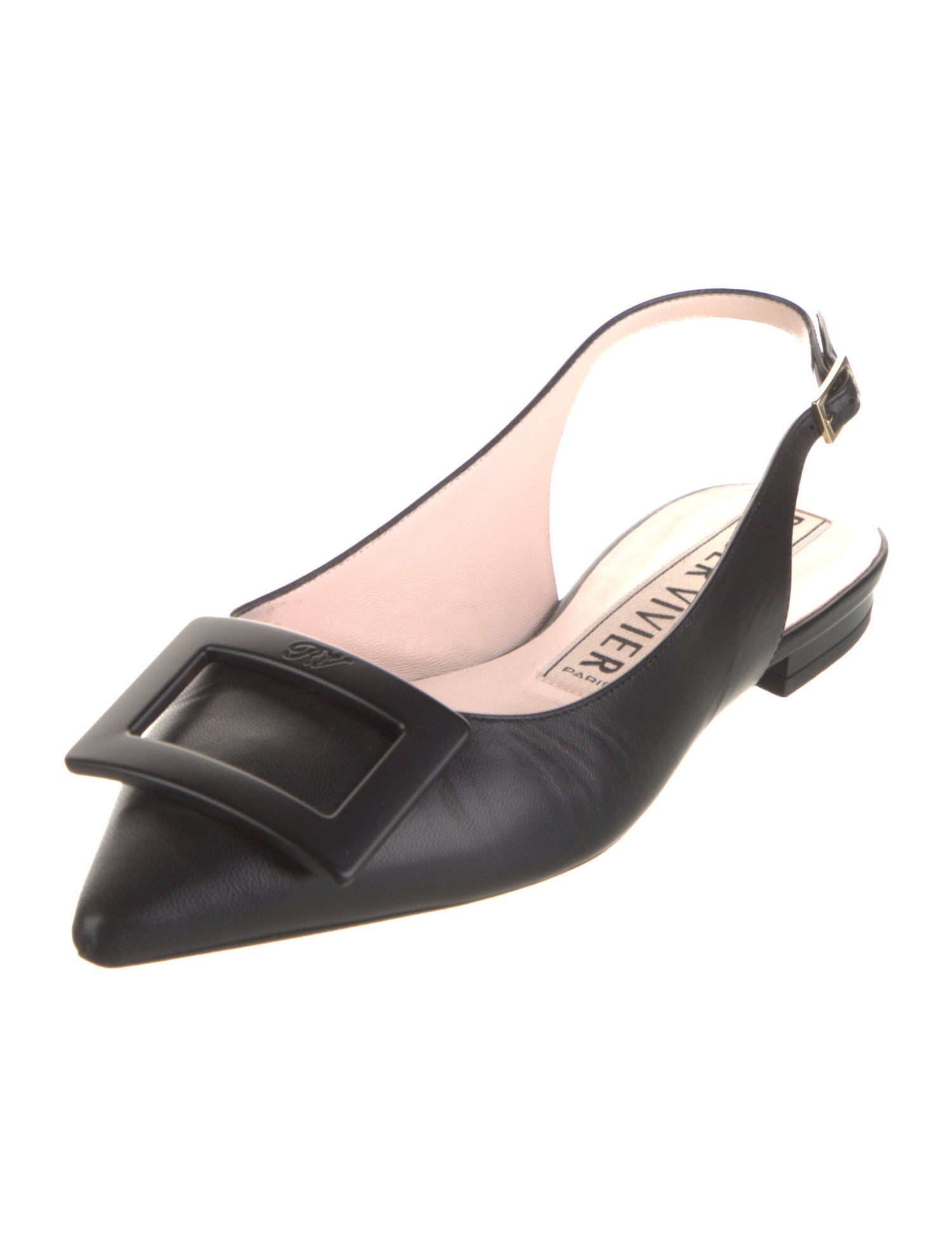 Roger Vivier Leather Slingback Flats