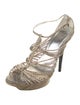 Roger Vivier Snakeskin Animal Print T-Strap Sandals