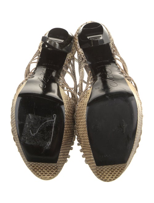 Roger Vivier Snakeskin Animal Print T-Strap Sandals