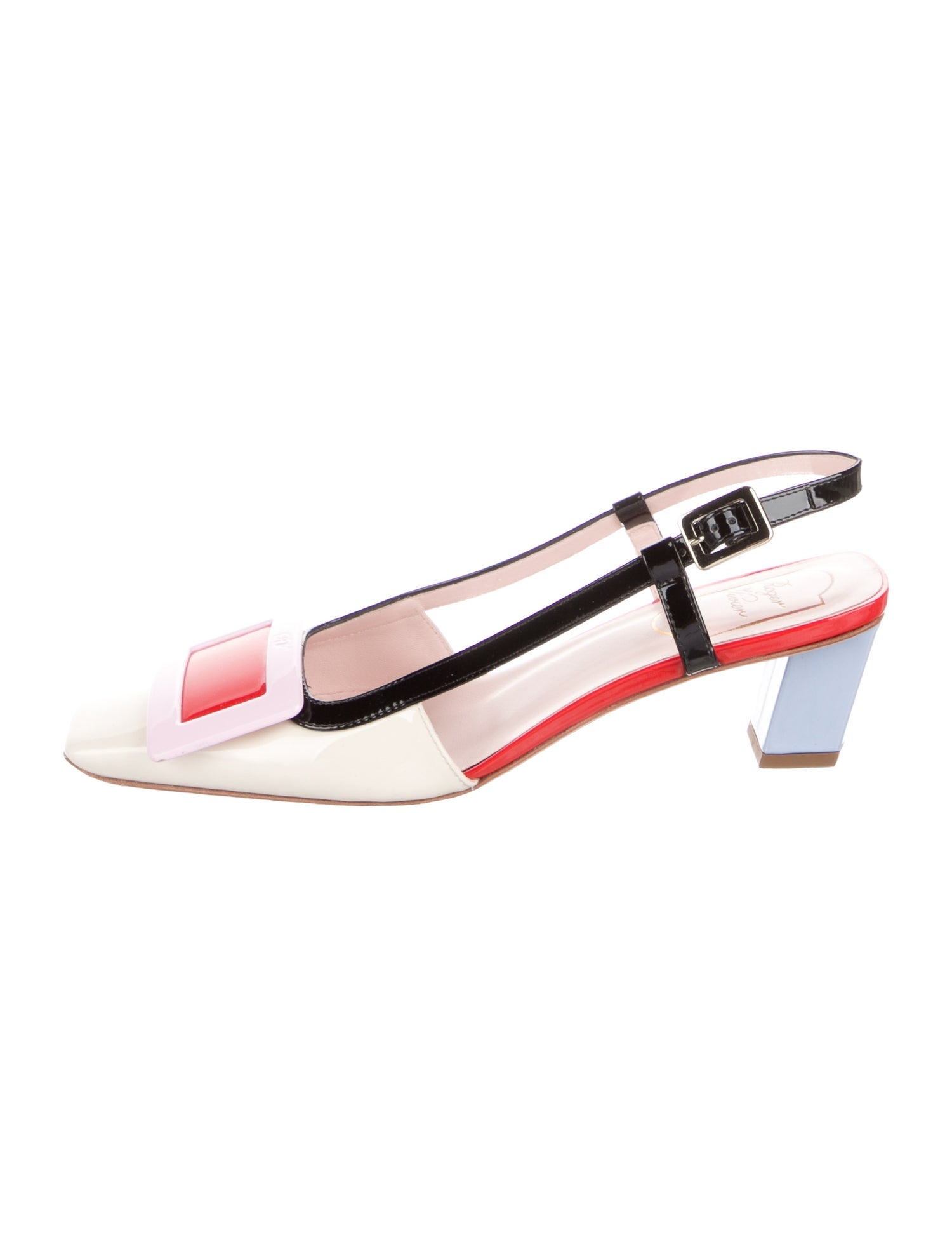 Roger Vivier Patent Leather Slingback Pumps