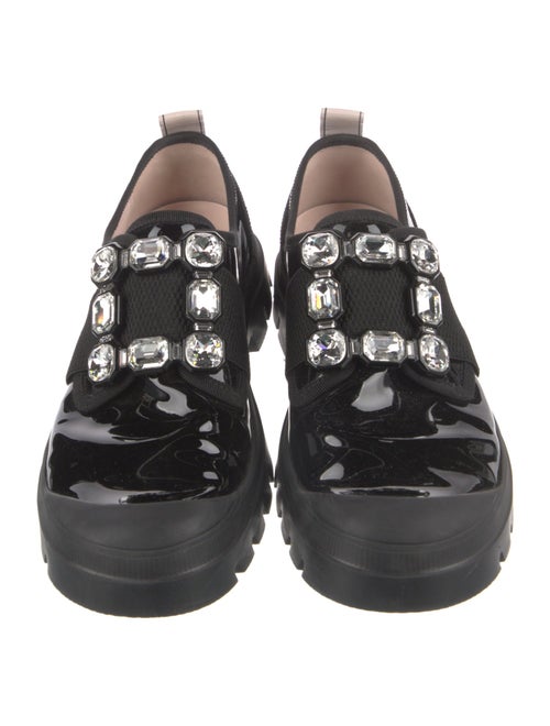 Roger Vivier Patent Leather Crystal Embellishments Oxfords
