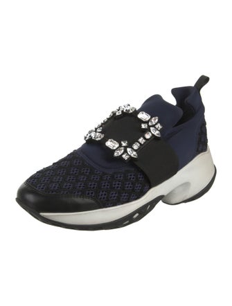 Roger Vivier Neoprene Crystal Embellishments Athletic Sneakers